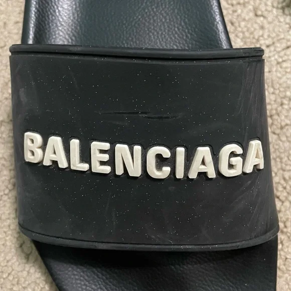Balenciaga Black Slide Sandals - Picture 8 of 13